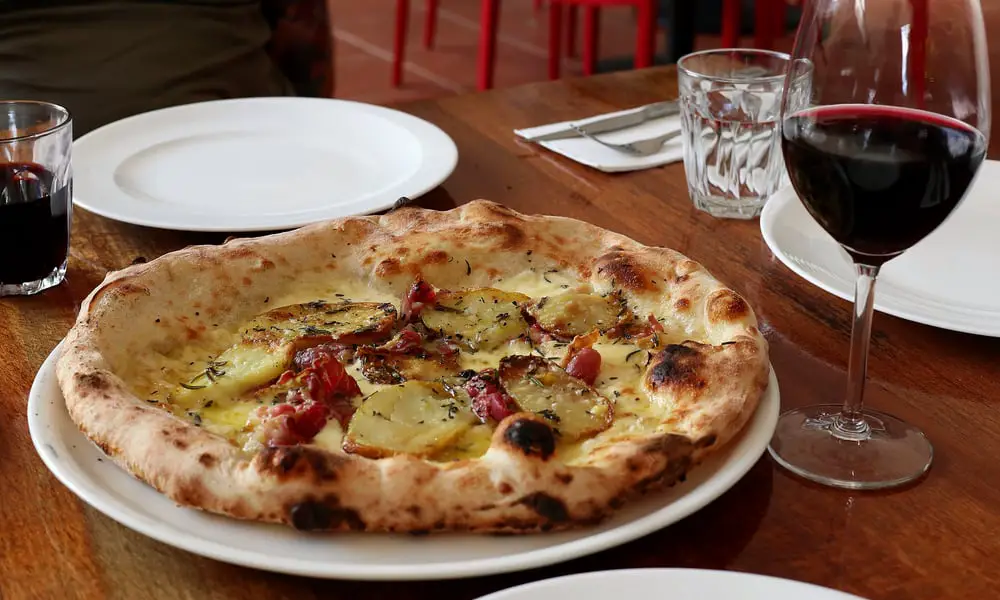 Beaujolais Cru with Potato Pizza