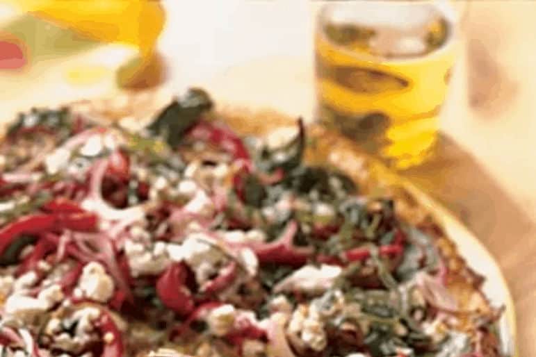 Epicurious-Bell-Pepper-Red-Onion-and-Goat-Cheese-Pizza