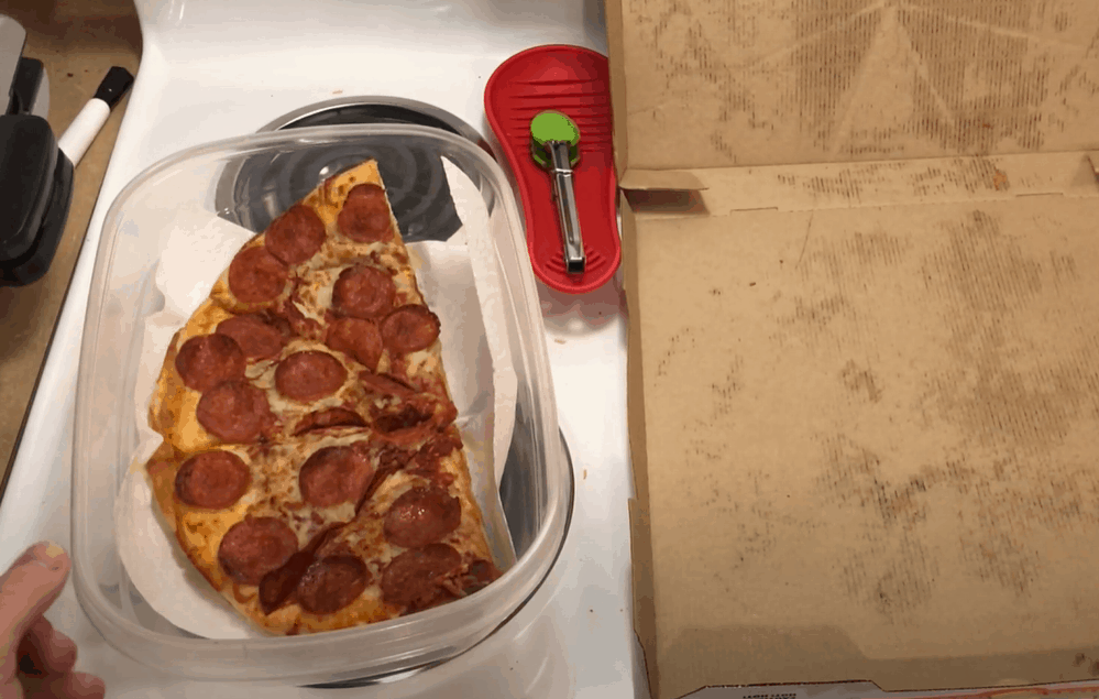 Keep the Pizza in a Tupperware