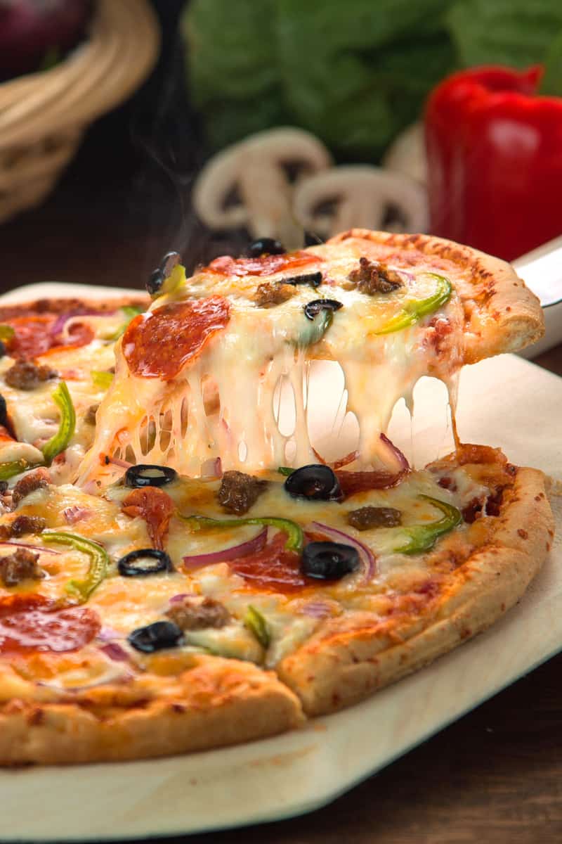 Pizza contains glutamate