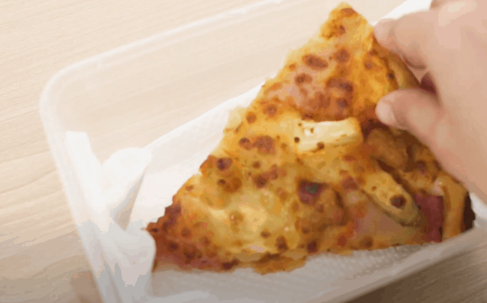 Stack Leftover Pizza in an Airtight Container