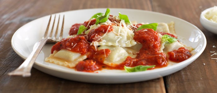 Tomato and Basil Ravioli