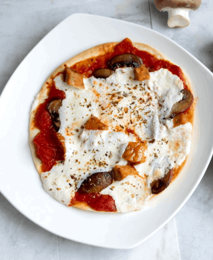 Sausage-and-Mushroom-Tortilla-Pizza