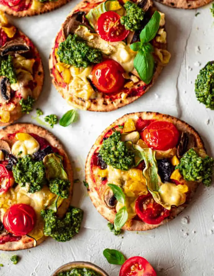 Vegan-Pita-Pizza-With-Caramelised-Onions