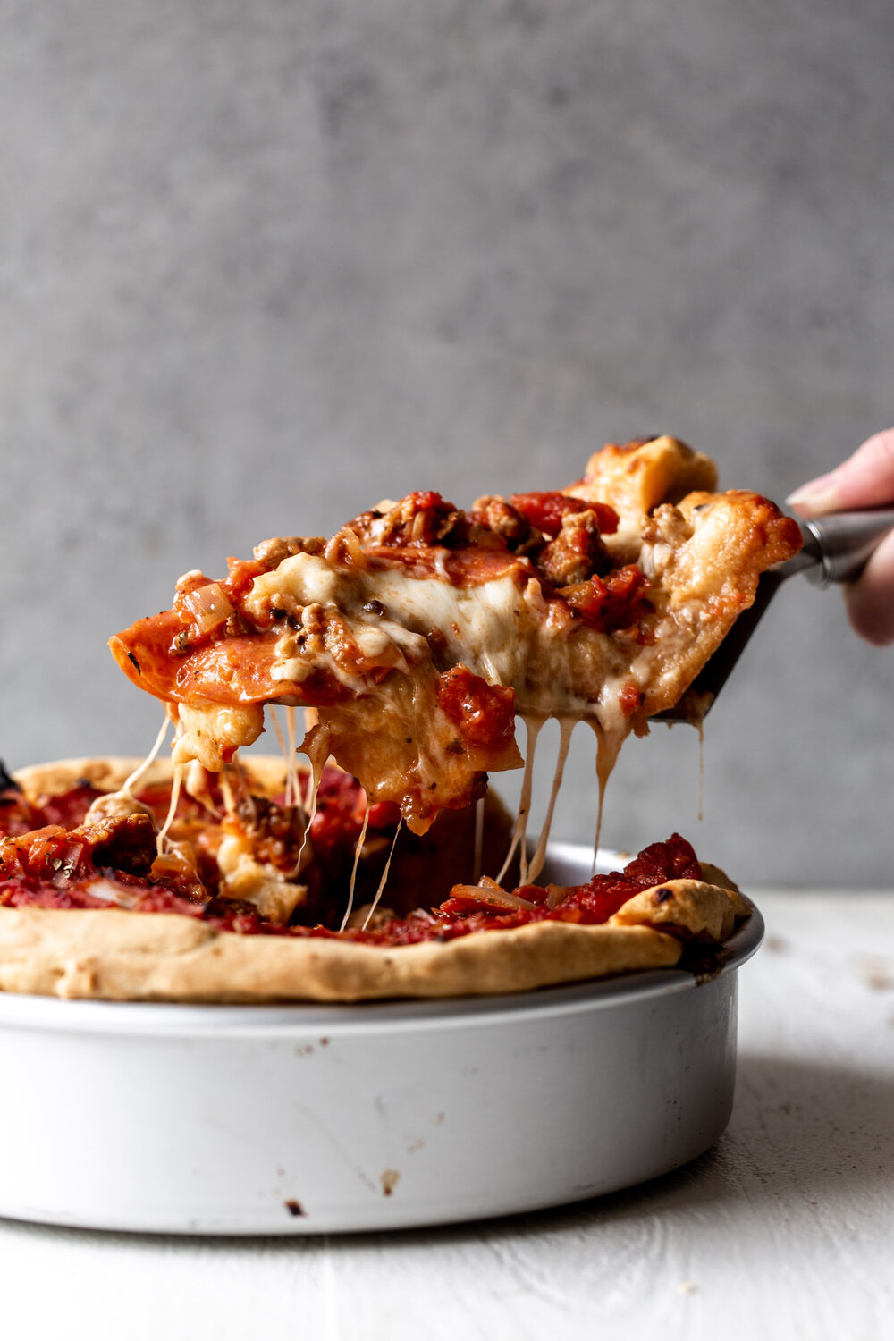 Chicago Deep Dish Pizza with Sausage & Pepperoni