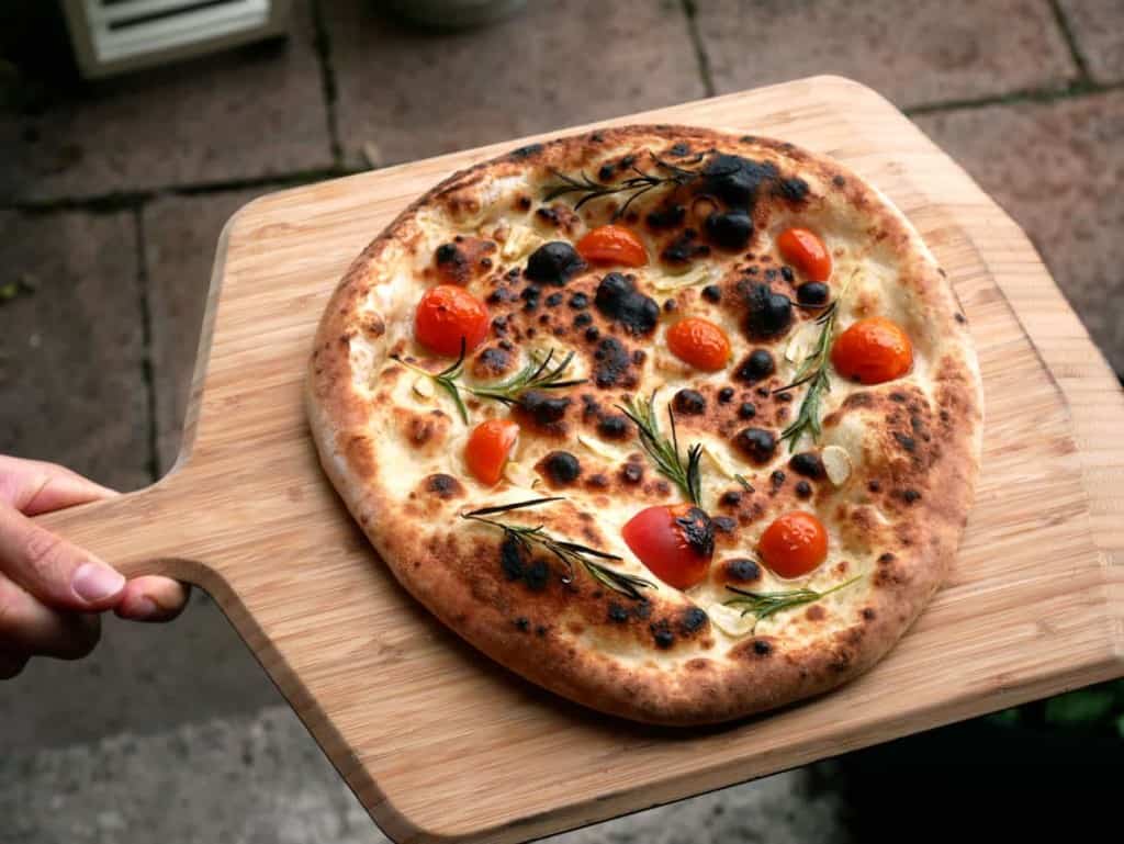 Focaccia Pizza With Cherry Tomato and Rosemary