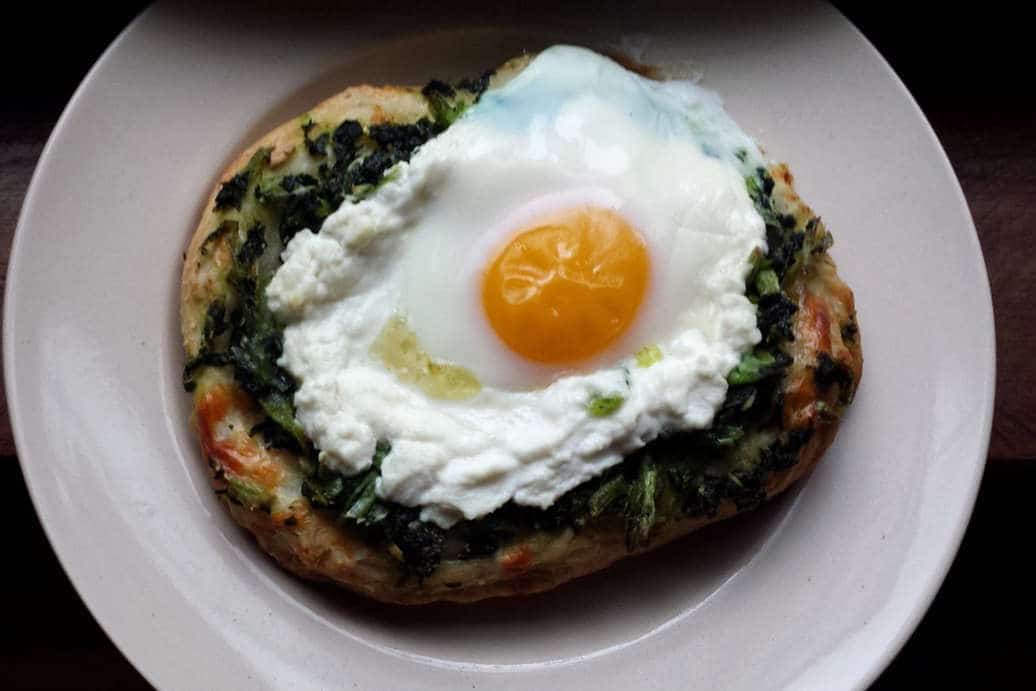 Indulgent Kale and Ricotta Breakfast Pizza