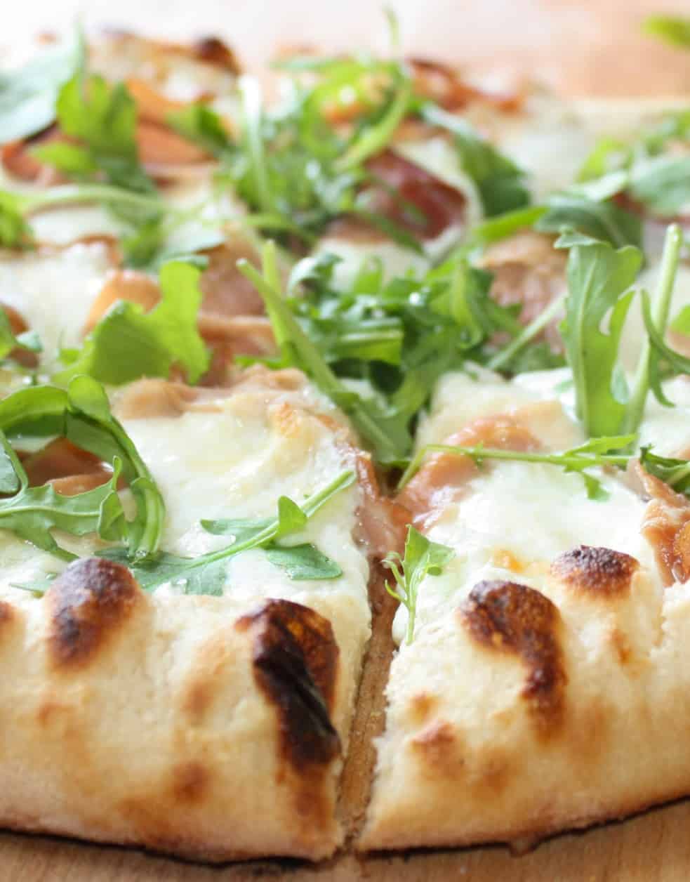 Prosciutto Pizza with Garlic Bechamel