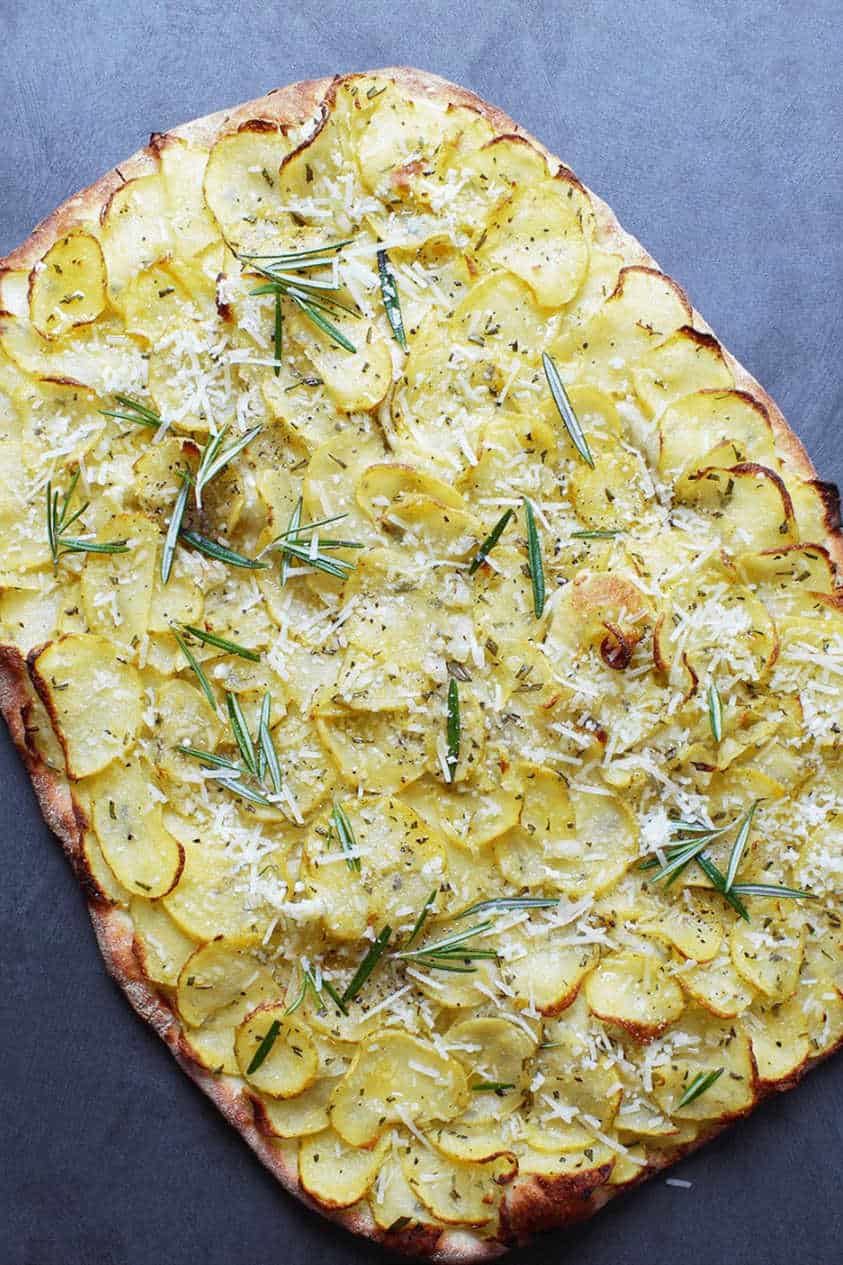 Quick and Easy  Potato Pizza with Rosemary and Olive Oil