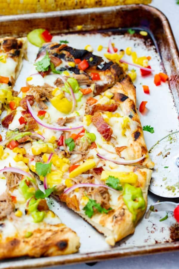 Grilled Pulled Pork and Sweet Corn Pizza