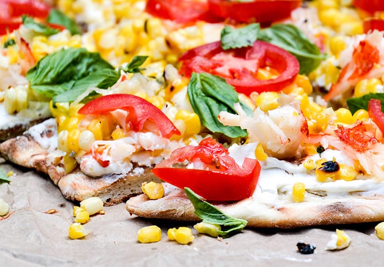 Lobster and Corn Pizza with Creamy Cheese