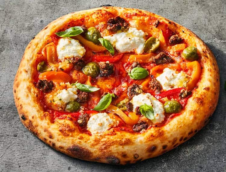 Sausage and Ricotta Pizza with Castelvetrano Olives Recipe