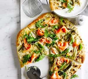 Pizza Bianca with Smoked Salmon