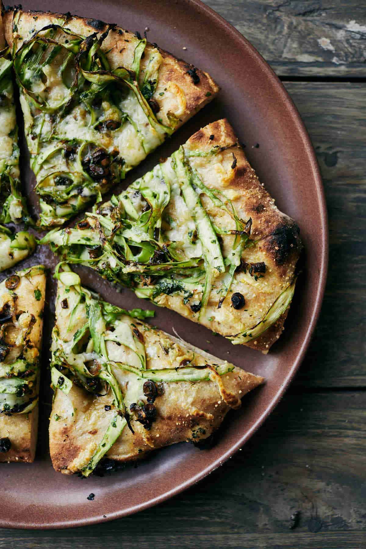 Crispy Scallion Asparagus Pizza