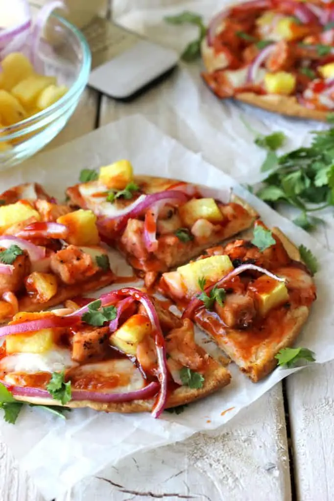 Hawaiian BBQ Turkey Flatbread Pizza