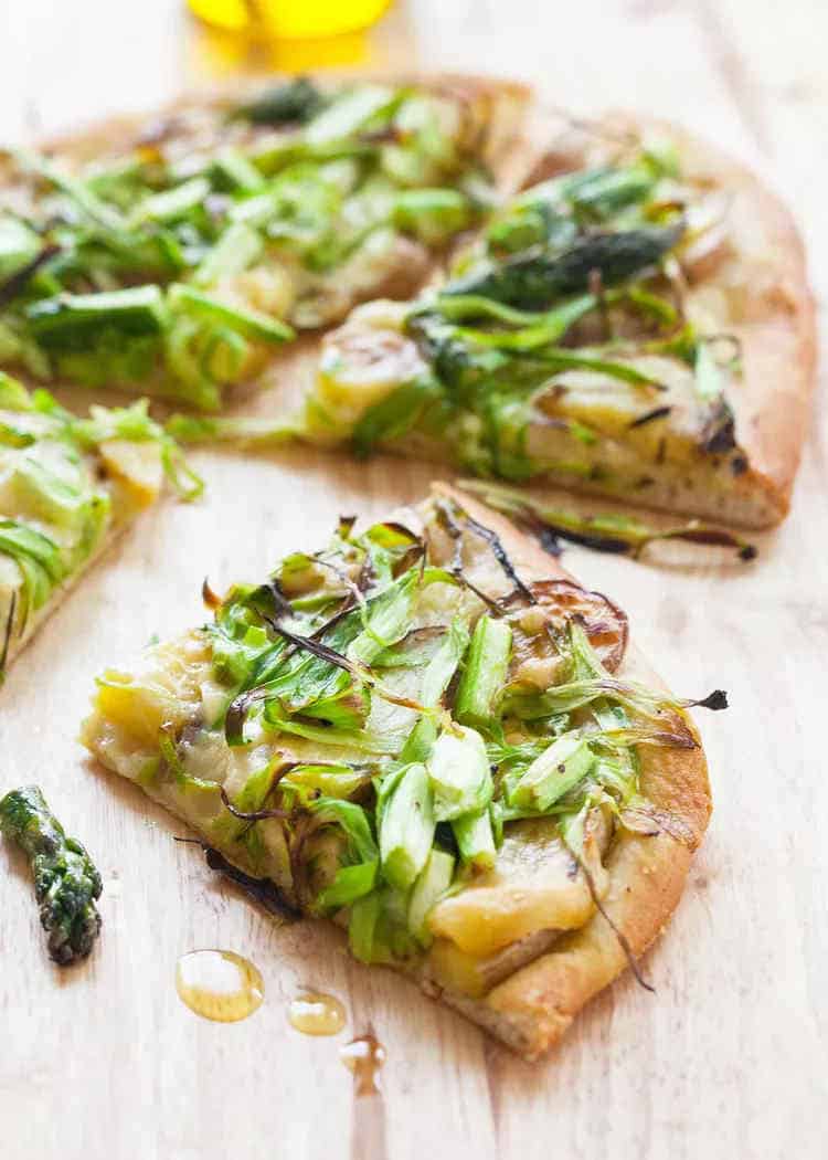 Shaved Asparagus and Potato Pizza