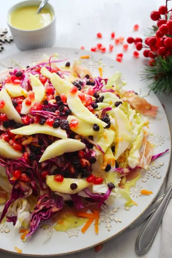 Zesty Mediterranean Cabbage and Pear Salad