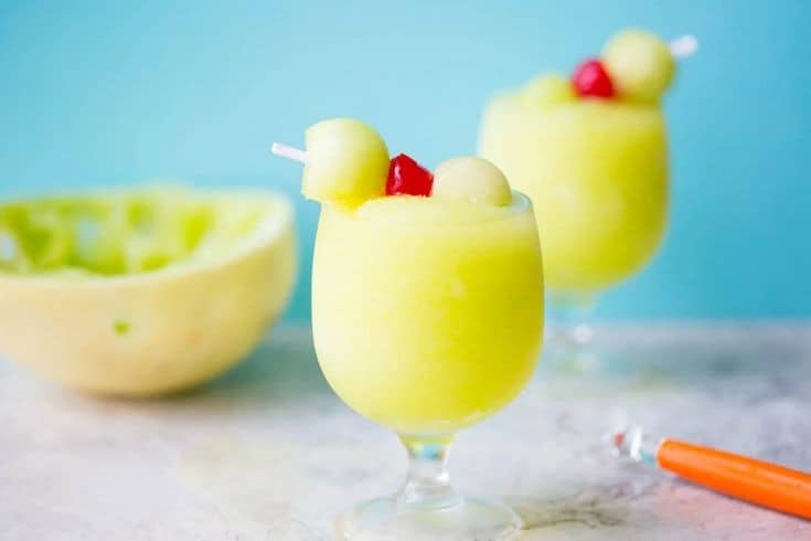 Honey & Lime Melon Ball Skewers With Mint