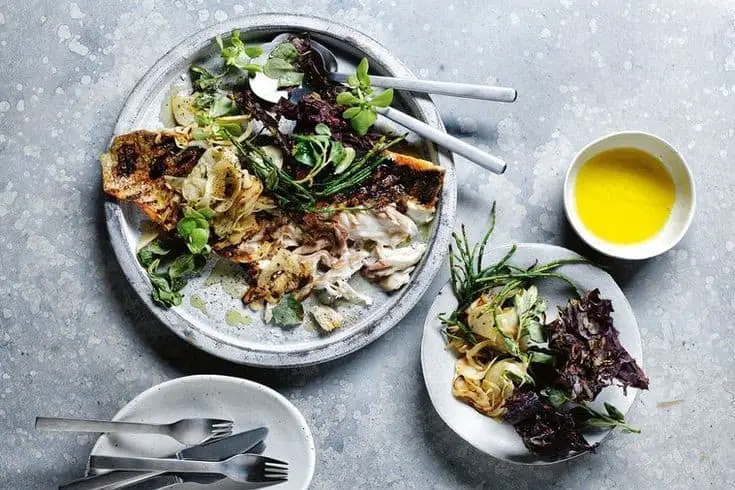 Crispy-Skinned Barramundi With Garlic Herb Oil