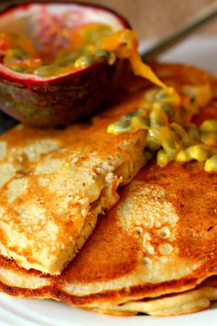 Buckwheat, Banana And Passion Fruit Pancakes