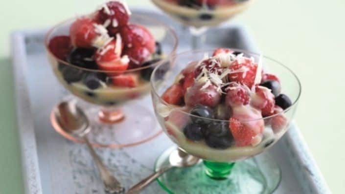 Chilled Berries With White Chocolate Sauce