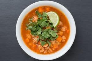 Langostino Tails & Grits With Caramelized Onions & Parmesan
