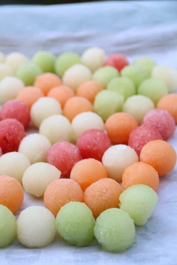 Marinated Mozzarella Melon Skewers