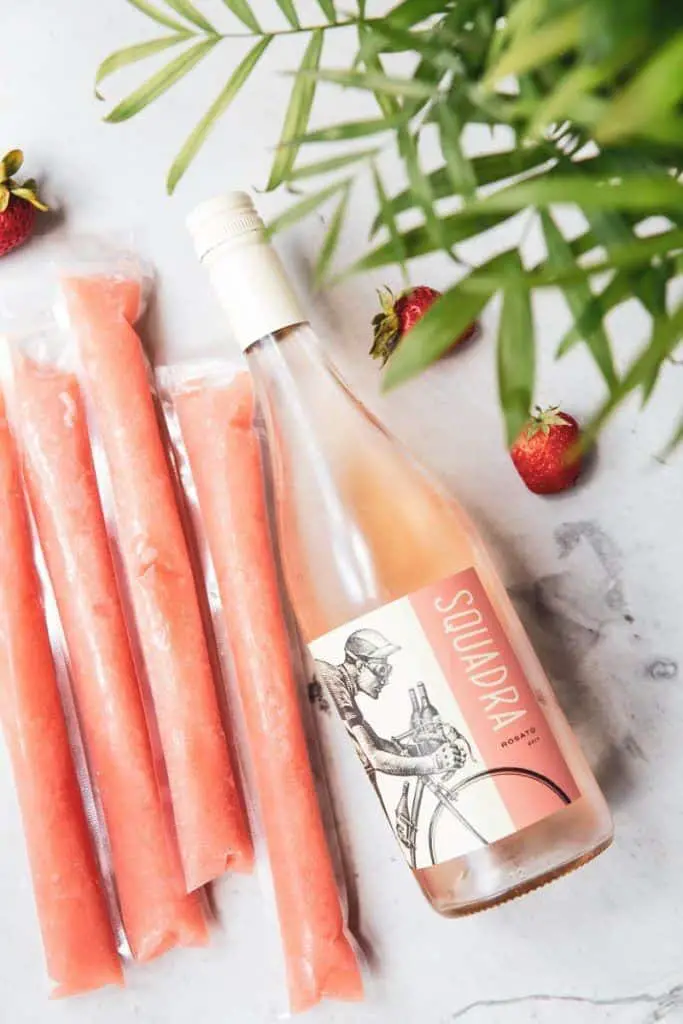 Raspberry Peach Prosecco Popsicles