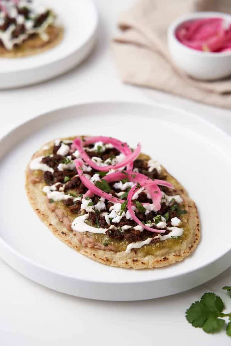 Huaraches With Black Beans And Radish Recipe