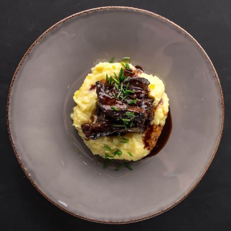 Slow Braised Beef Cheeks With Parmesan Polenta
