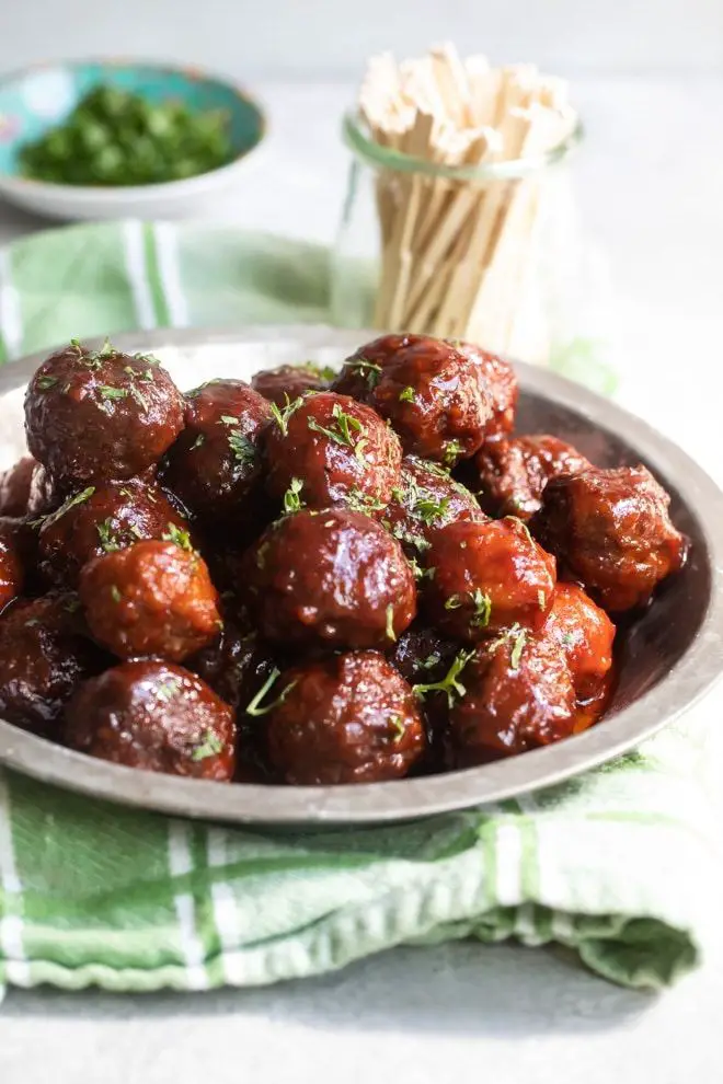 Slow Cooker Bourbon Meatballs