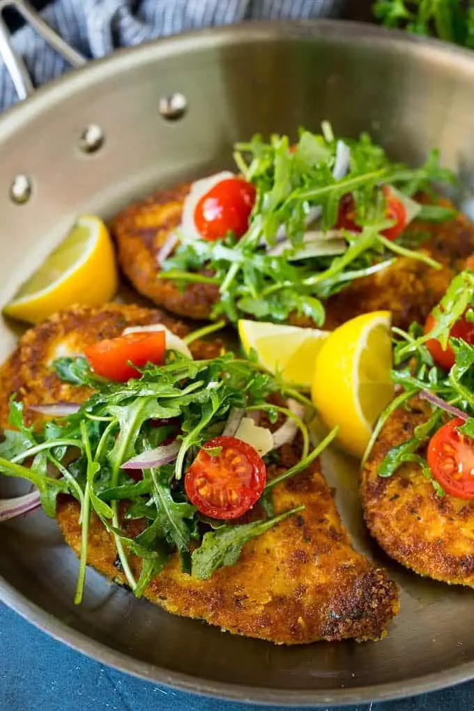 Chicken Milanese Served With Spaghetti