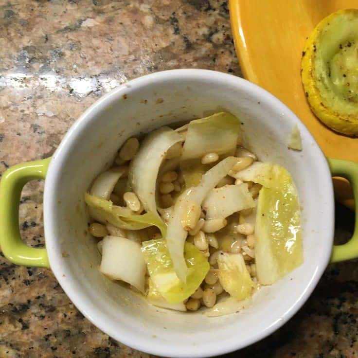 Endive Boats With Apple, Blue Cheese, And Hazelnuts