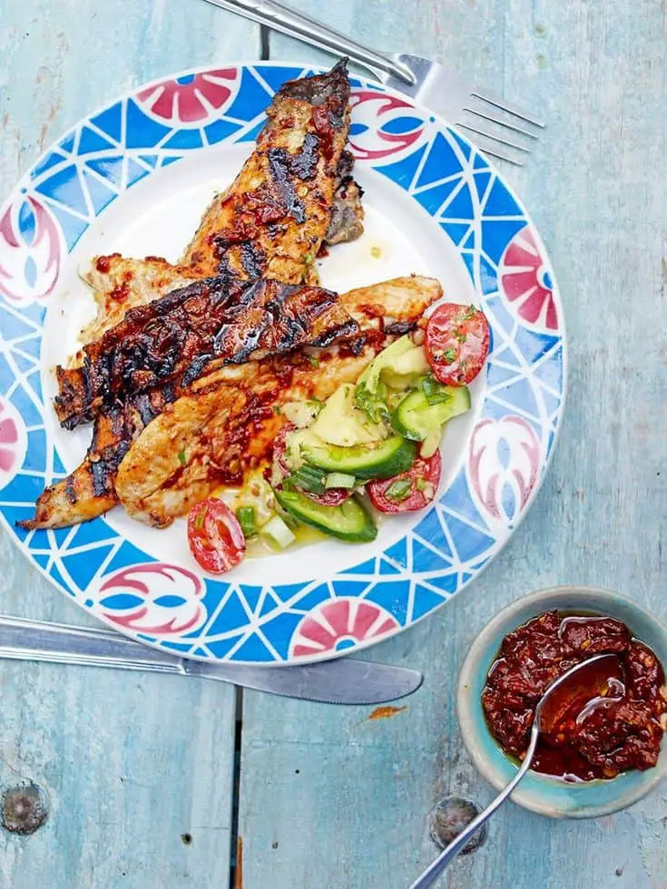 Grilled Fish With Ancho-Tamarind Sauce