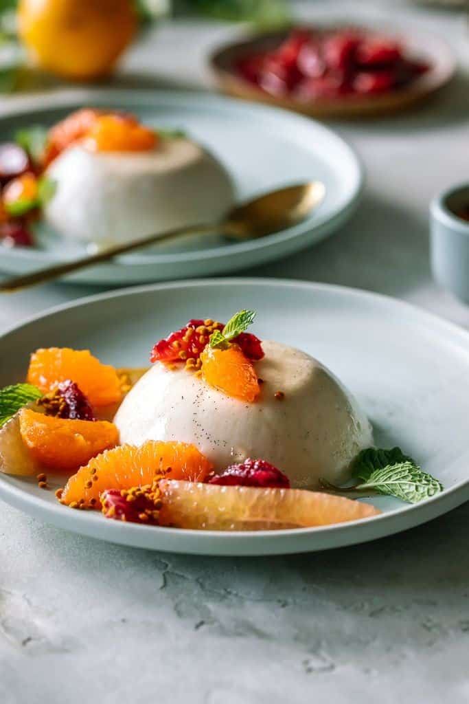 Saffron Panna Cotta With Rose Jelly