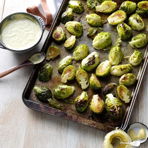 Brussels Sprouts With Mustard Sauce And Garlic