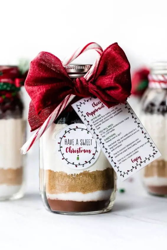 Christmas Cookies Inside A Mason Jar