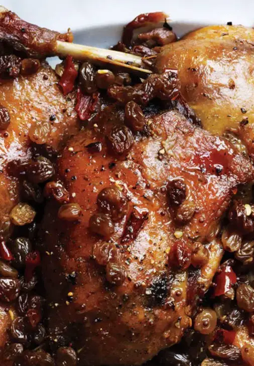 Duck Confit With Spicy Raisins