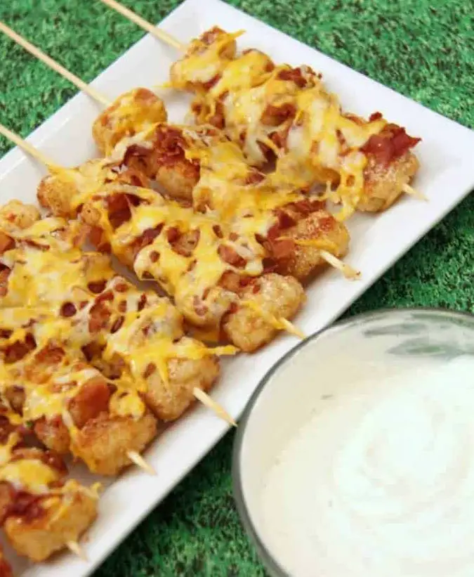 Loaded Tater Tot Skewers