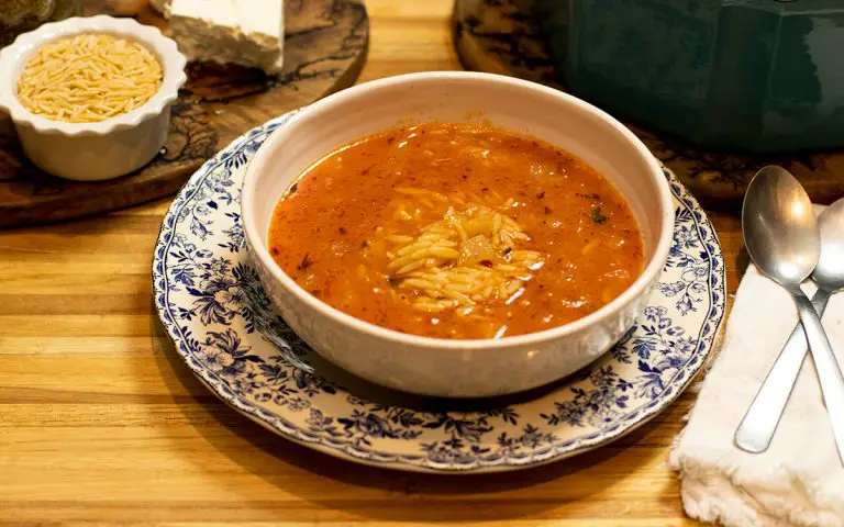Manestra (Greek Tomato Orzo Soup)
