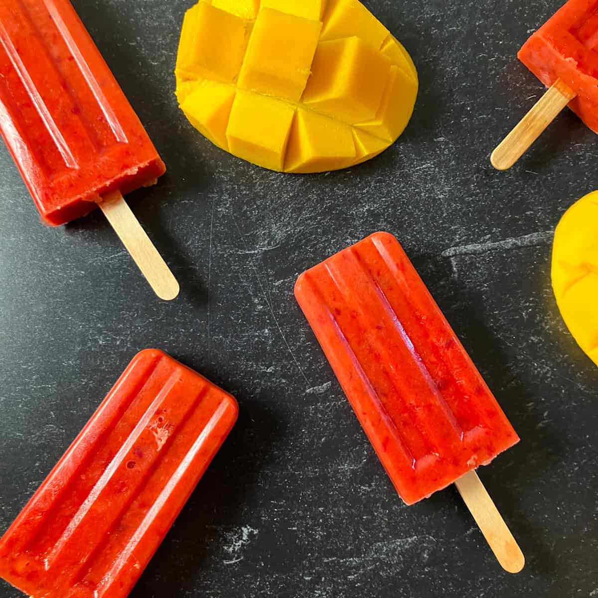 Mango And Cherry Popsicle
