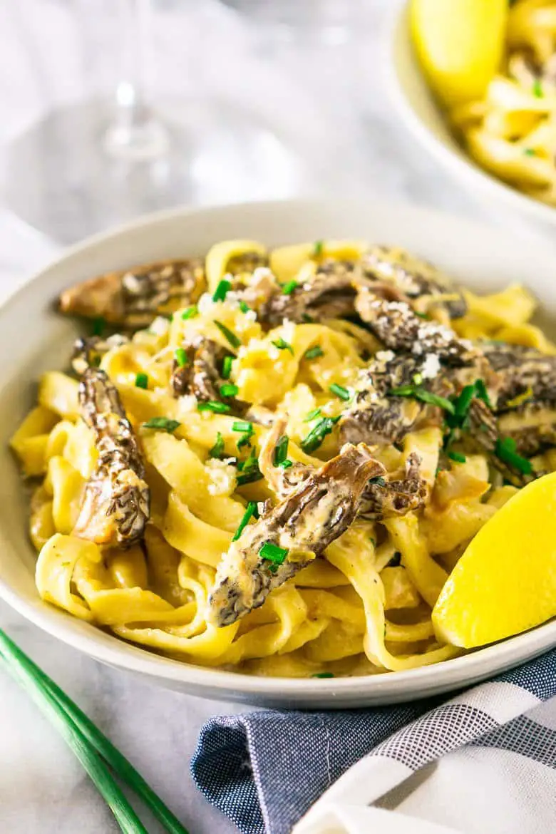 Morel Mushroom Pasta In Parmesan Cream Sauce