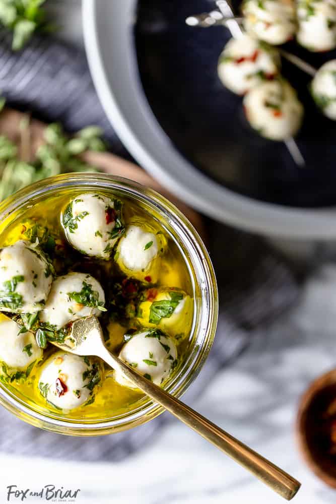 Olive Oil Marinated Mozzarella Balls