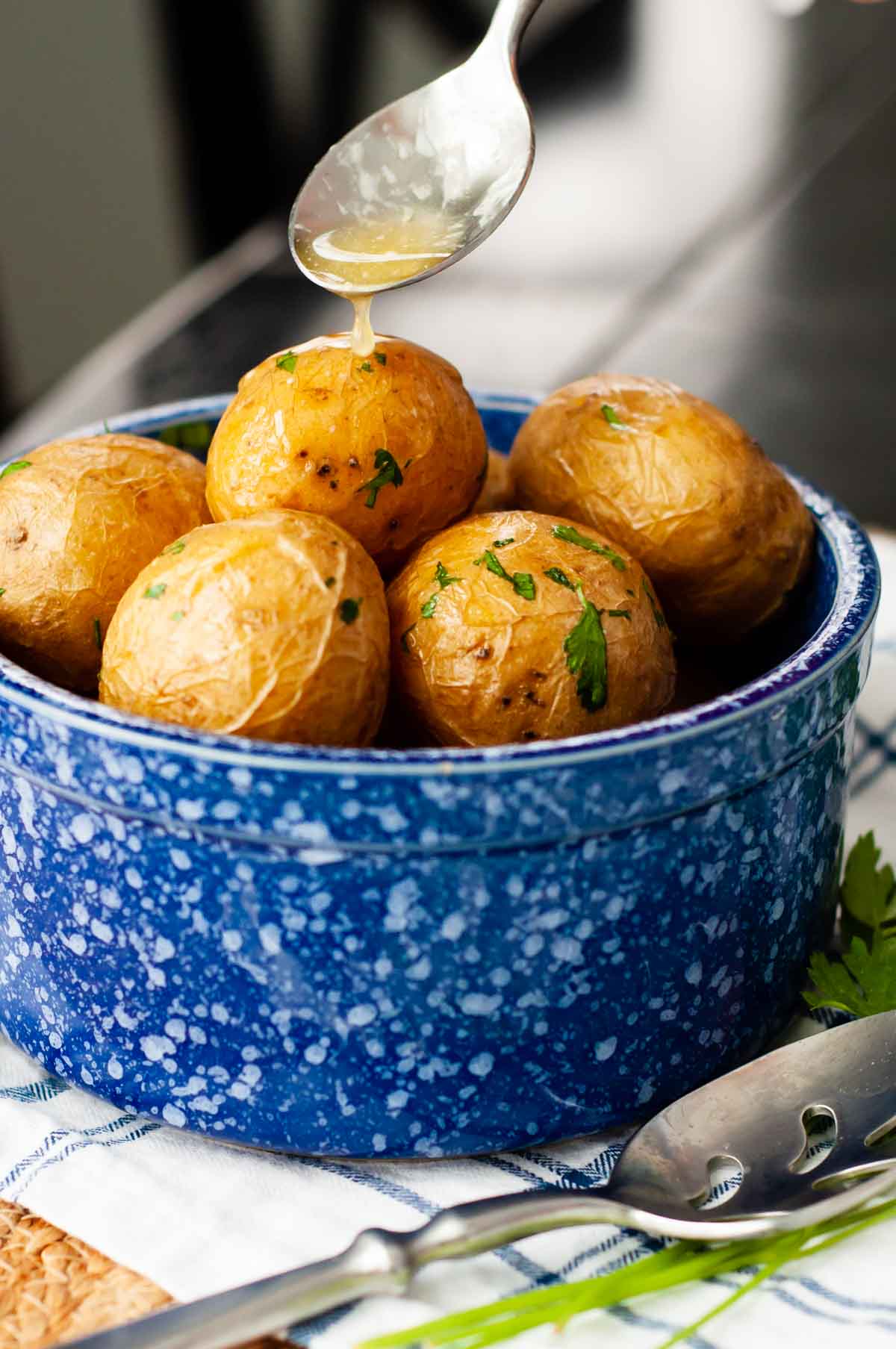 Salt Potatoes With Drizzled Melted Butter