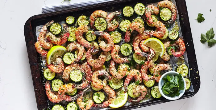 Sheet Pan Garlic Shrimp & Zucchini