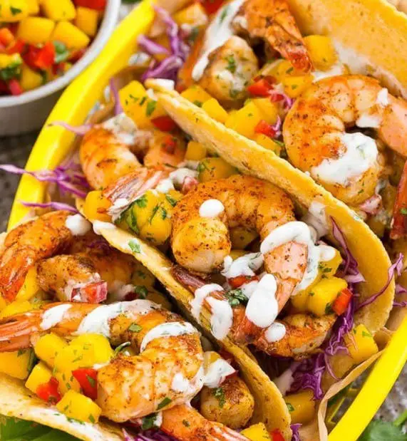 Shrimp Tacos With Mango Salsa