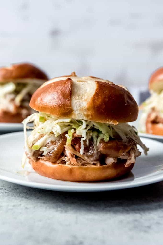 Slow Cooker Applesauce Pulled Chicken Sandwiches