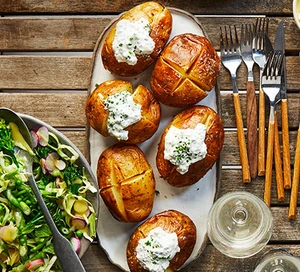 Sour Cream And Chive Baked Potatoes