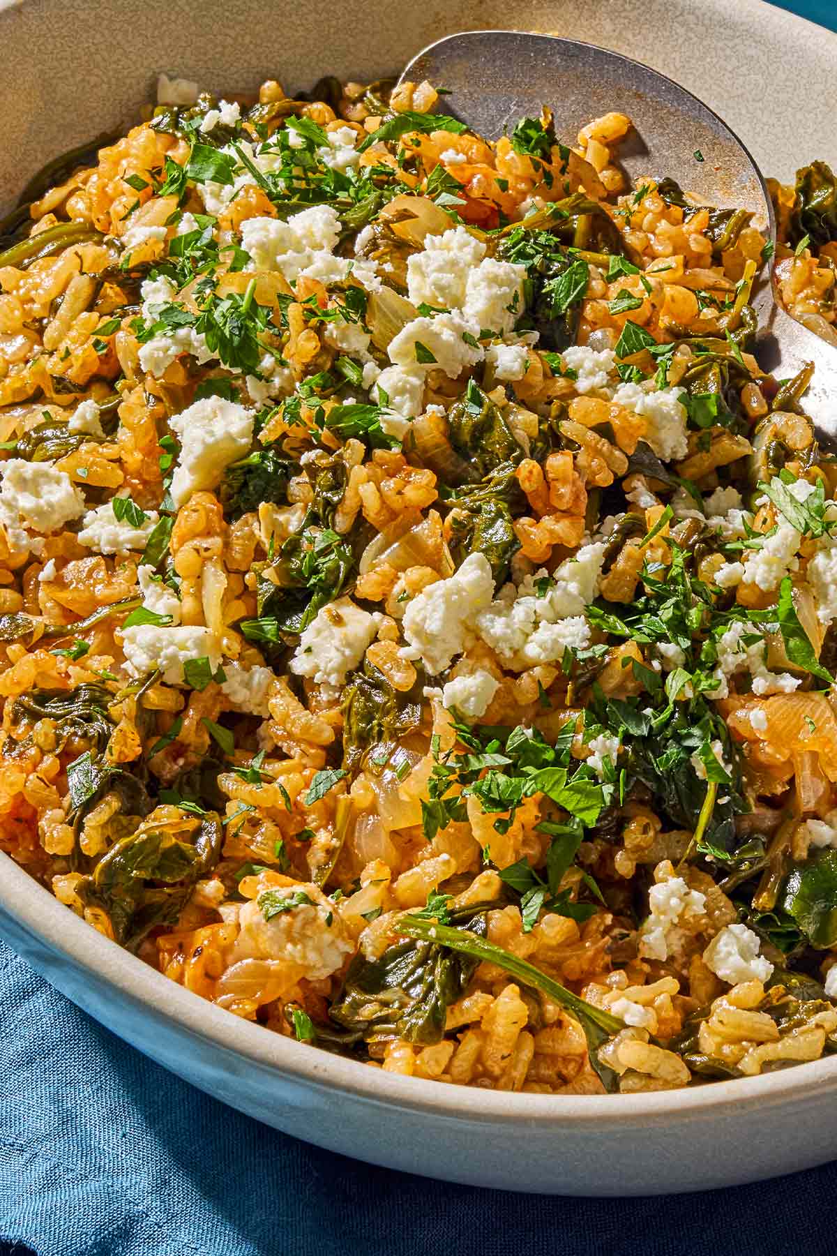 Spanakorizo (Greek Spinach Rice)