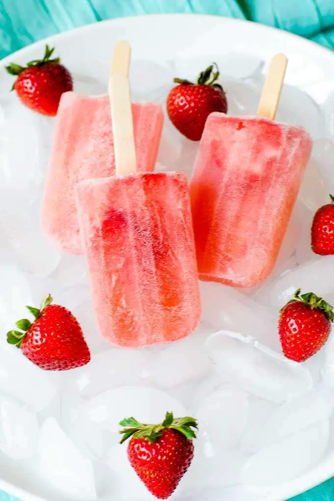 Strawberry Rosé Wine Popsicles